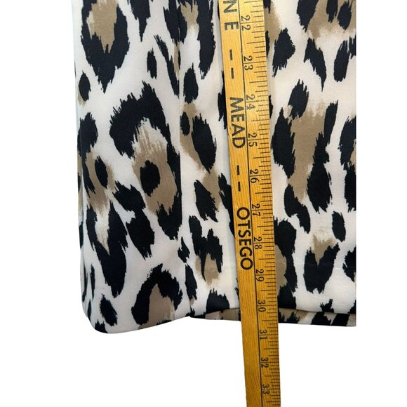 Chelsea & Theodore Womens Leopard Print Scuba Jacket S Brown Black - Picture 7 of 13